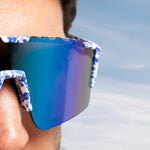Selket Marbled Blue Sunglasses with Blue X-Mirror Lens 6