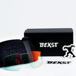 Twin Lens Nixie Black / Charcoal Sunglasses with Red X-Mirror Photochromic Lens and Silver X-Mirror Lens 18