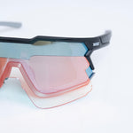 Twin Lens Nixie Black / Charcoal Sunglasses with Red X-Mirror Photochromic Lens and Silver X-Mirror Lens 9