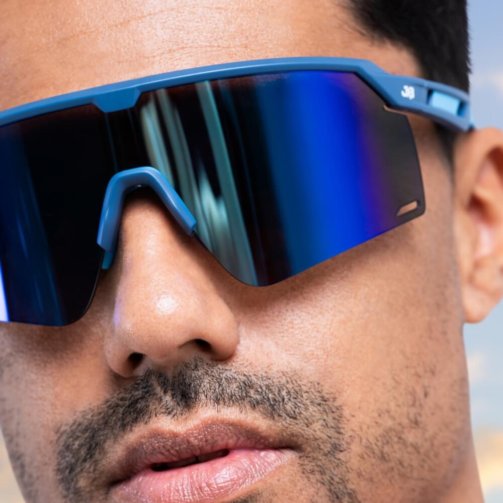 Chimera Two Tone Turquoise Sunglasses with Blue X-Mirror Lens