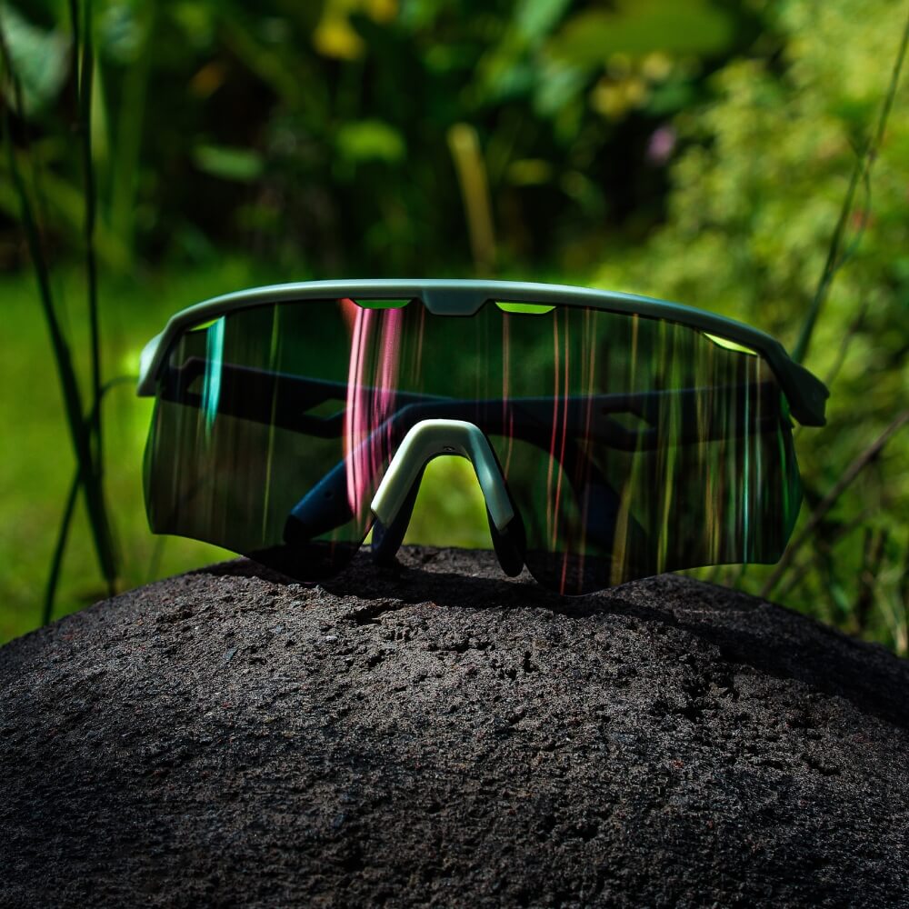 Makara Light Olive Sunglasses with Bronze X-Mirror Lens