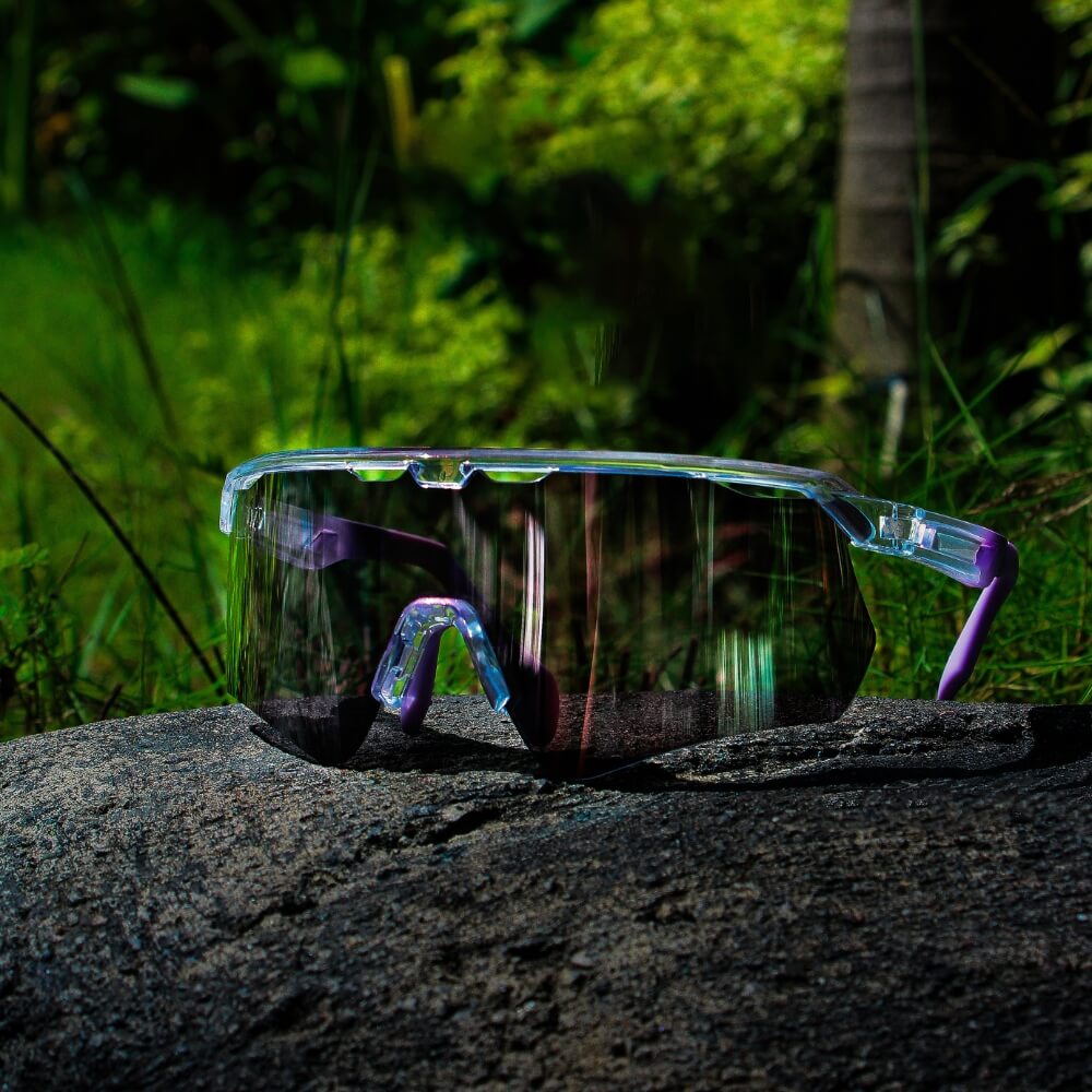 Makara Clear / Purple Sunglasses with Silver Purple X-Mirror Lens
