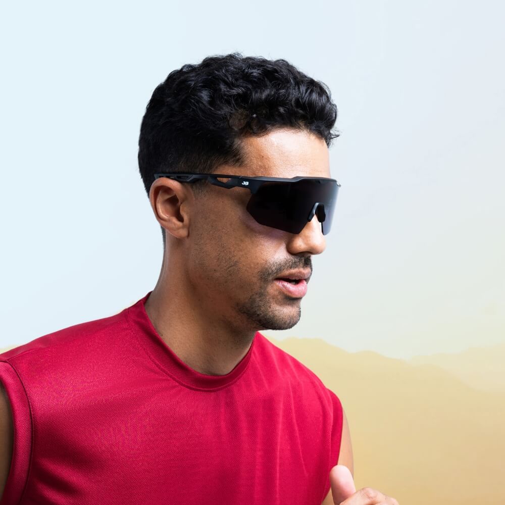 Griffin Black / Red Sunglasses with Red X-Mirror Lens