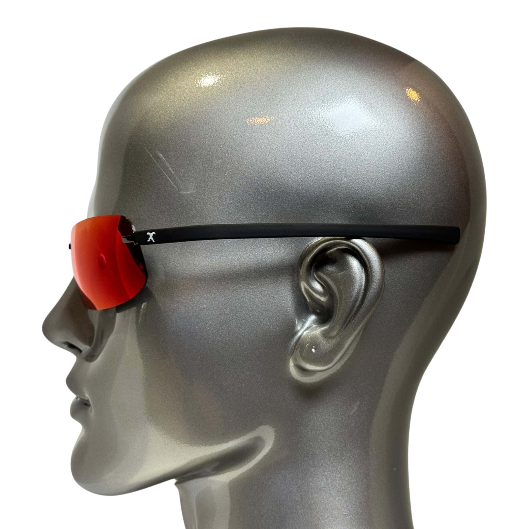 BEXST Neo Rimless Shield Wrap Sunglasses Red X-Mirror Lens