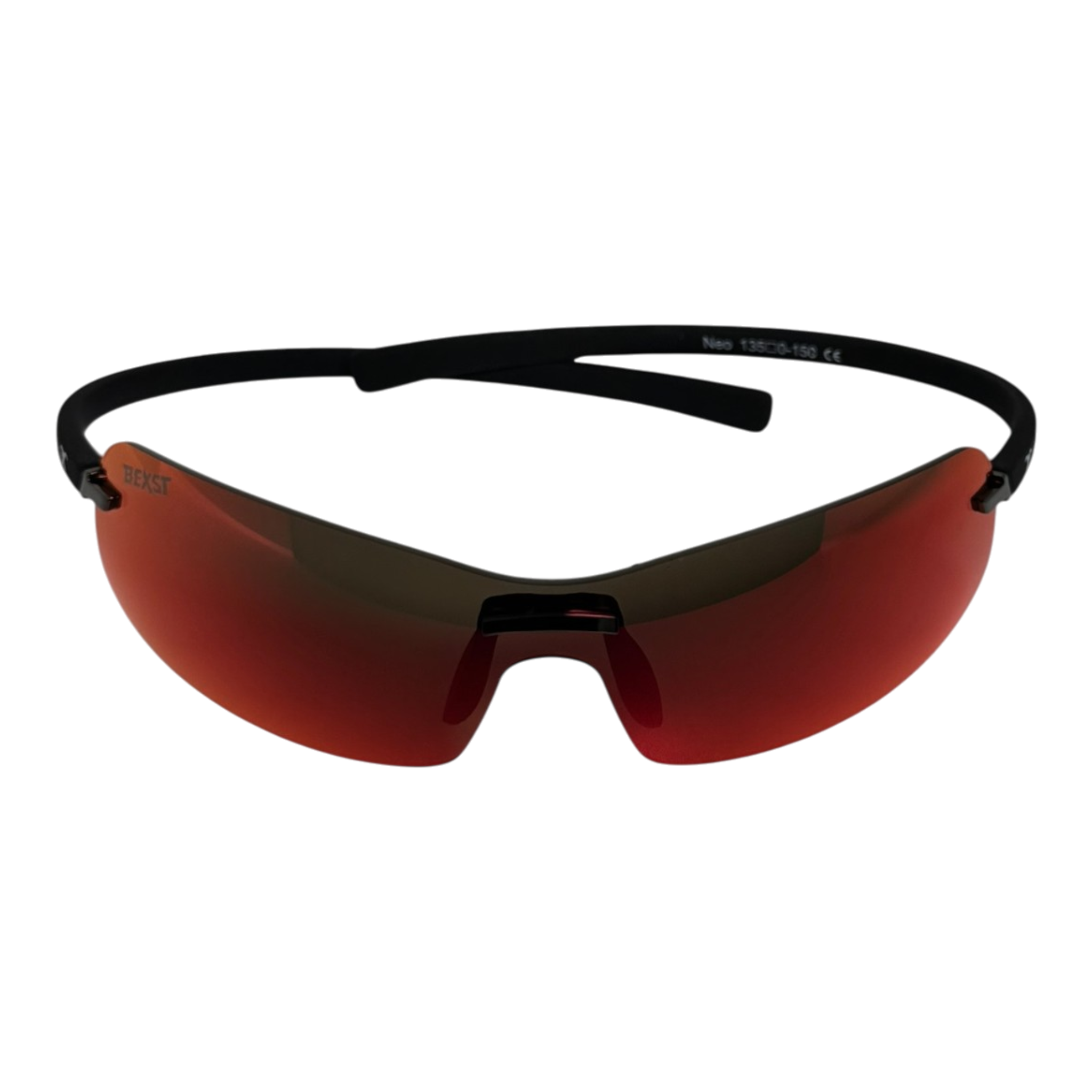 BEXST Neo Rimless Shield Wrap Sunglasses Red X-Mirror Lens