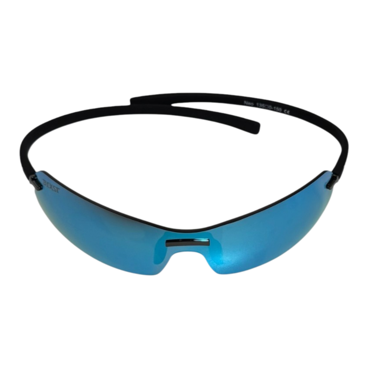 BEXST Neo Rimless Shield Wrap Sunglasses Blue X-Mirror Lens