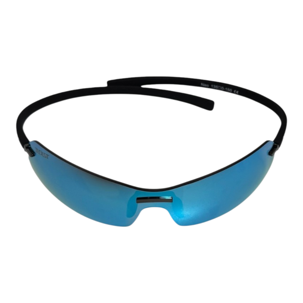BEXST Neo Rimless Shield Wrap Sunglasses Blue X-Mirror Lens