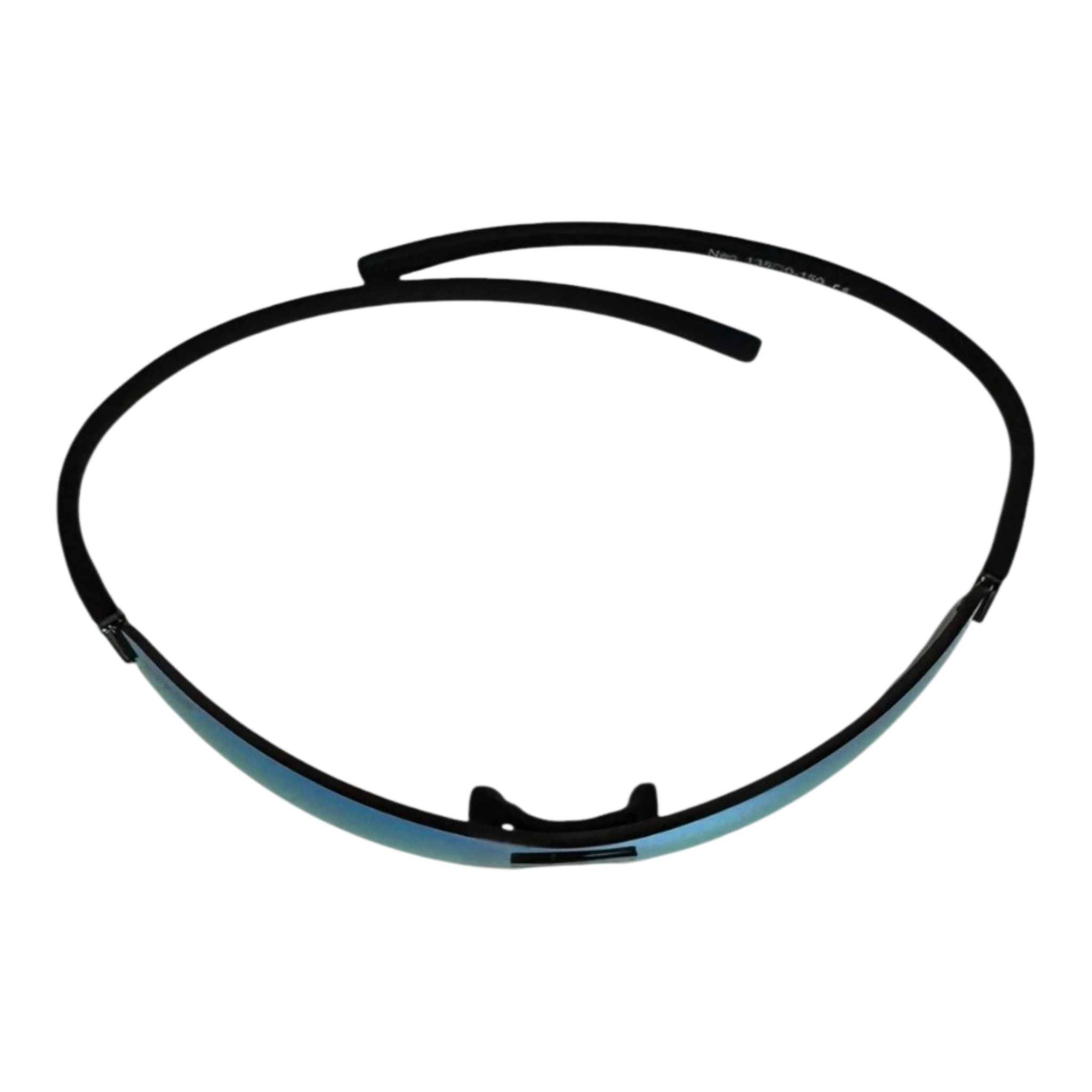 BEXST Neo Rimless Shield Wrap Sunglasses Blue X-Mirror Lens