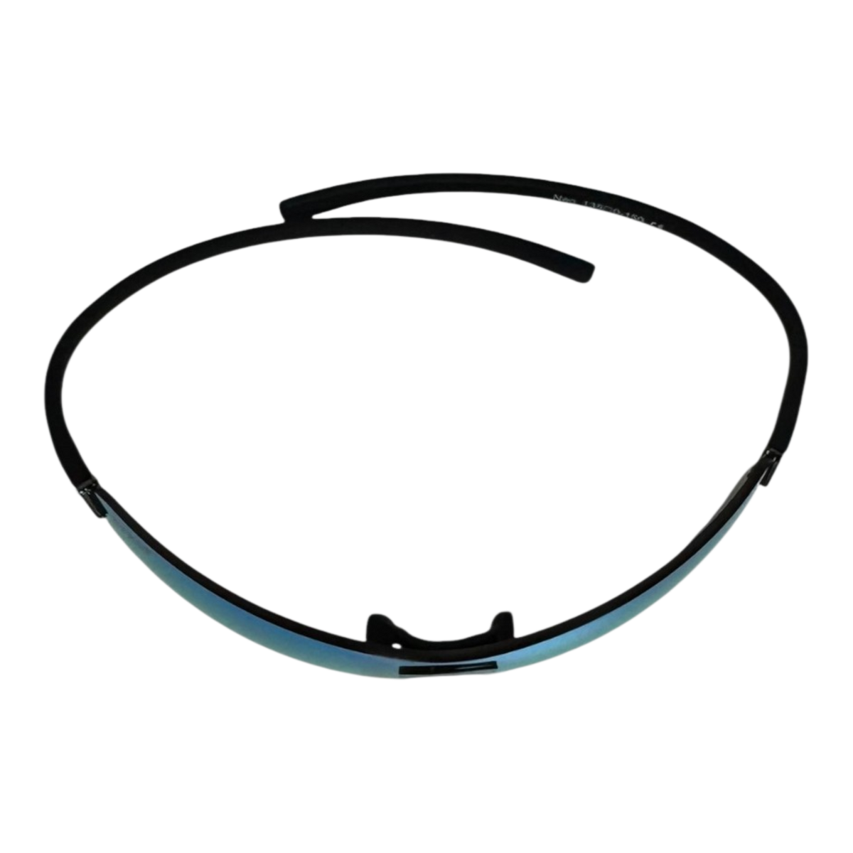 BEXST Neo Rimless Shield Wrap Sunglasses Blue X-Mirror Lens