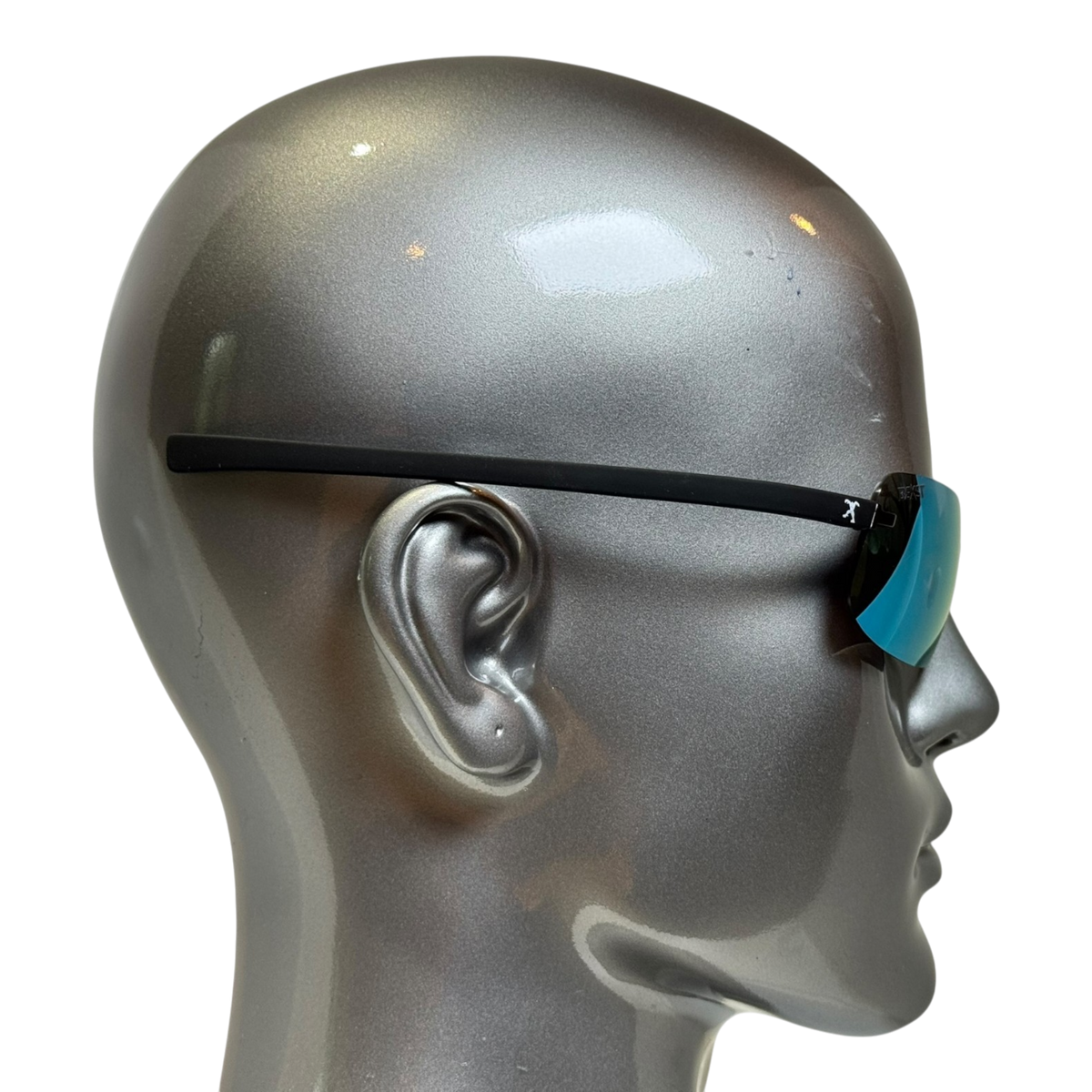 BEXST Neo Rimless Shield Wrap Sunglasses Blue X-Mirror Lens