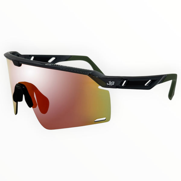 Chimera Black / Olive Sunglasses with Red REVO Lens