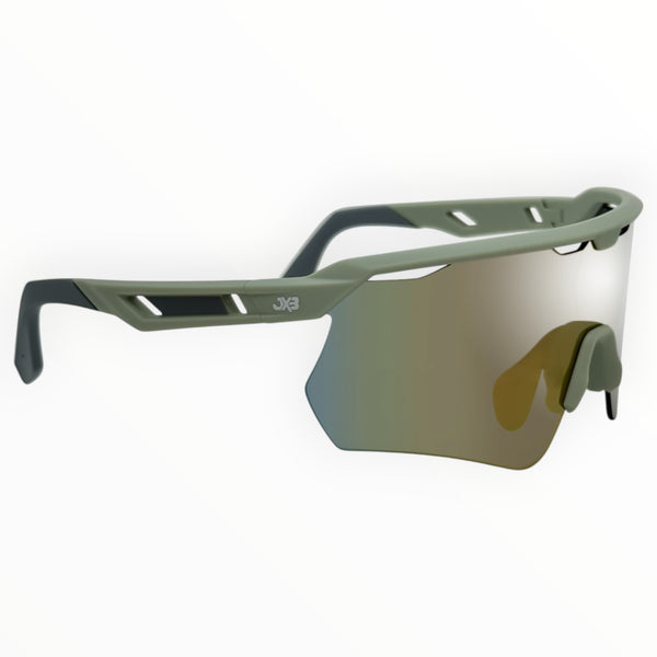Makara Light Olive Sunglasses with Bronze X-Mirror Lens