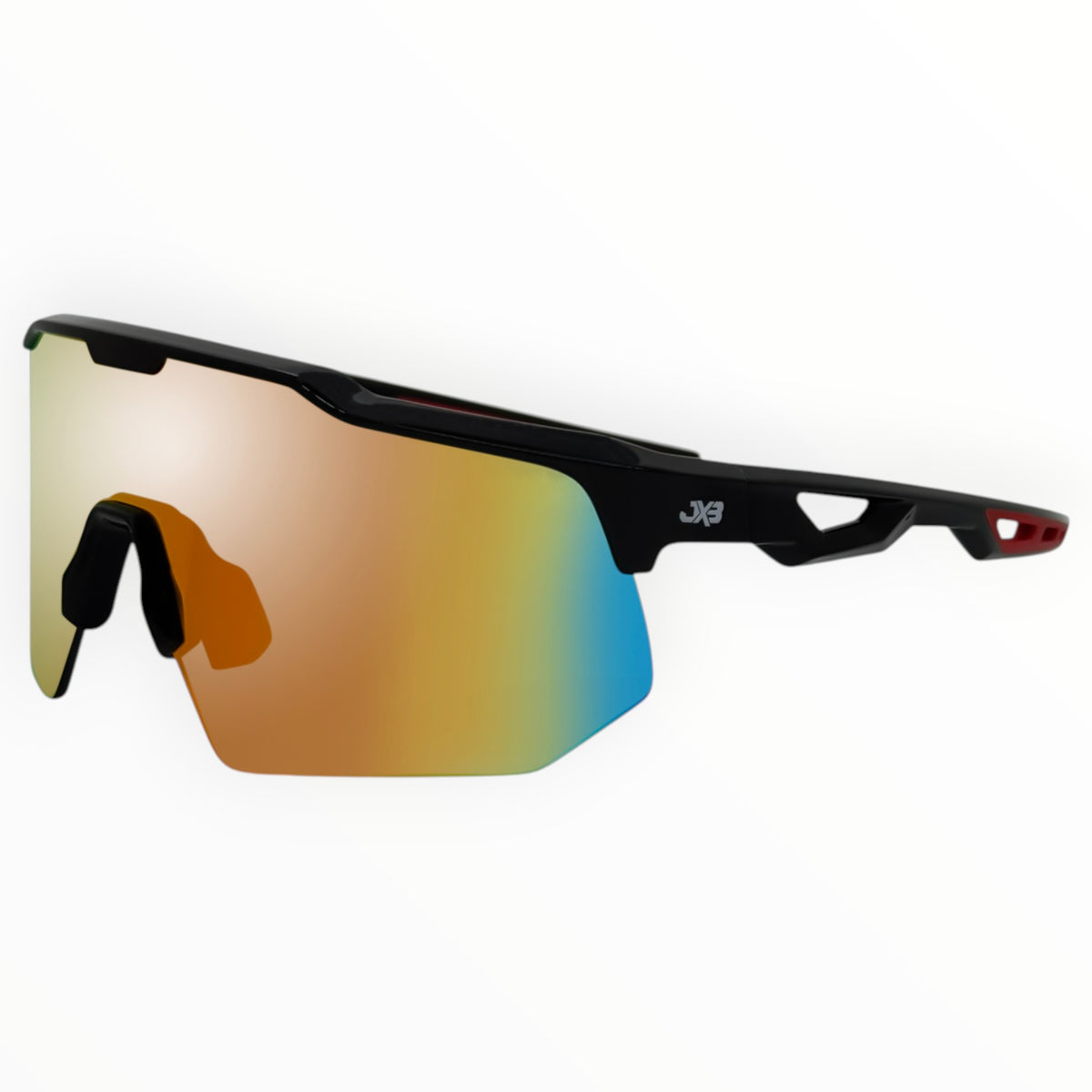 Griffin Black / Red Sunglasses with Red X-Mirror Lens