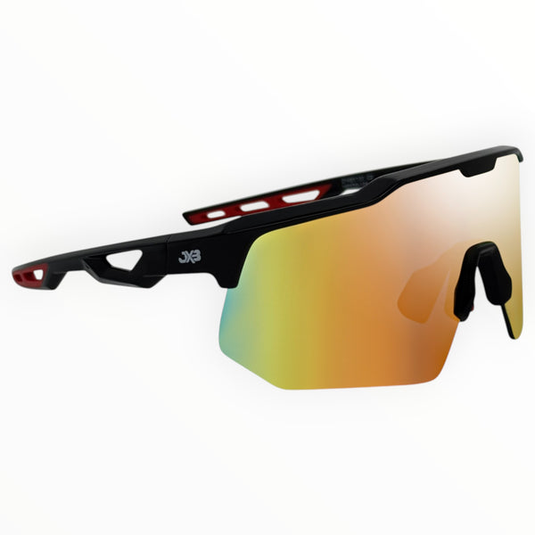Griffin Black / Red Sunglasses with Red X-Mirror Lens