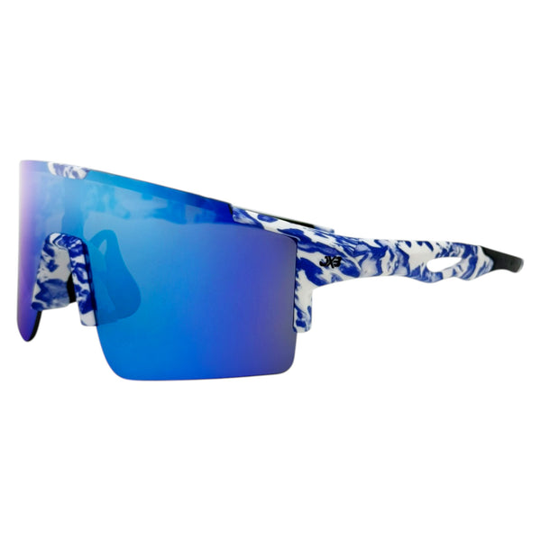 Selket Marbled Blue Sunglasses with Blue X-Mirror Lens