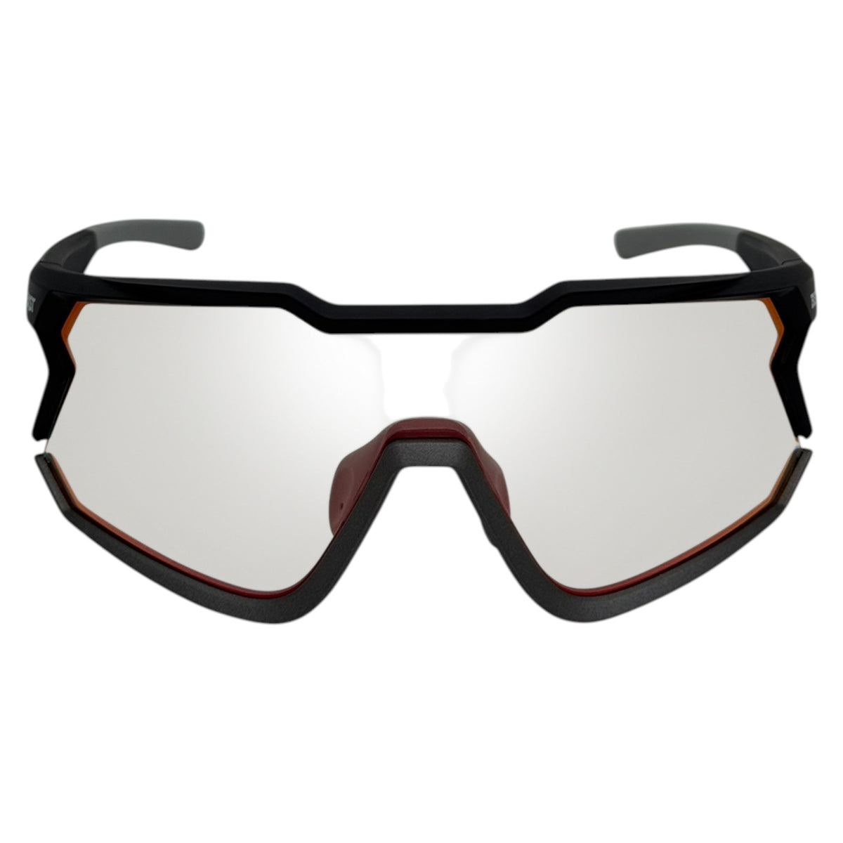 Twin Lens Nixie Black / Charcoal Sunglasses with Red X-Mirror Photochromic Lens and Silver X-Mirror Lens