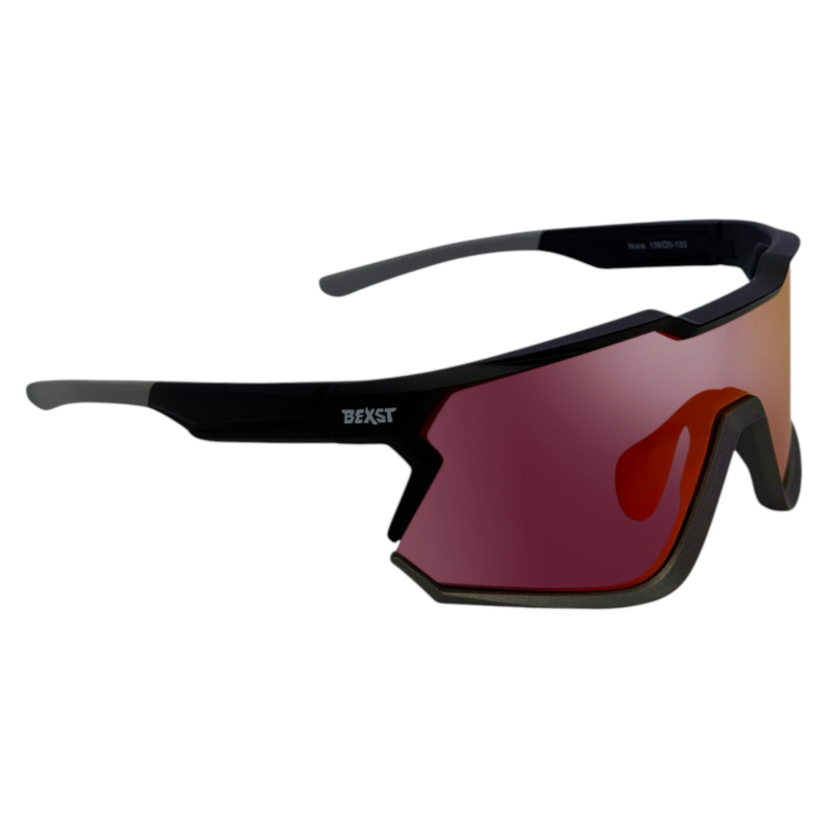 Twin Lens Nixie Black / Charcoal Sunglasses with Red X-Mirror Photochromic Lens and Silver X-Mirror Lens