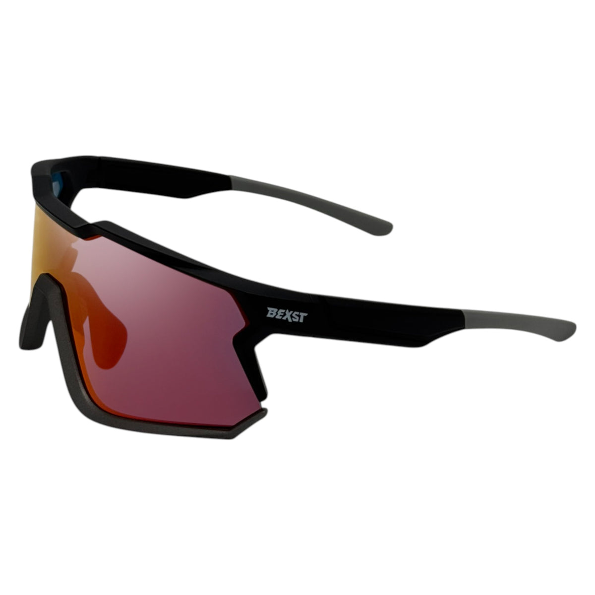 Twin Lens Nixie Black / Charcoal Sunglasses with Red X-Mirror Photochromic Lens and Silver X-Mirror Lens