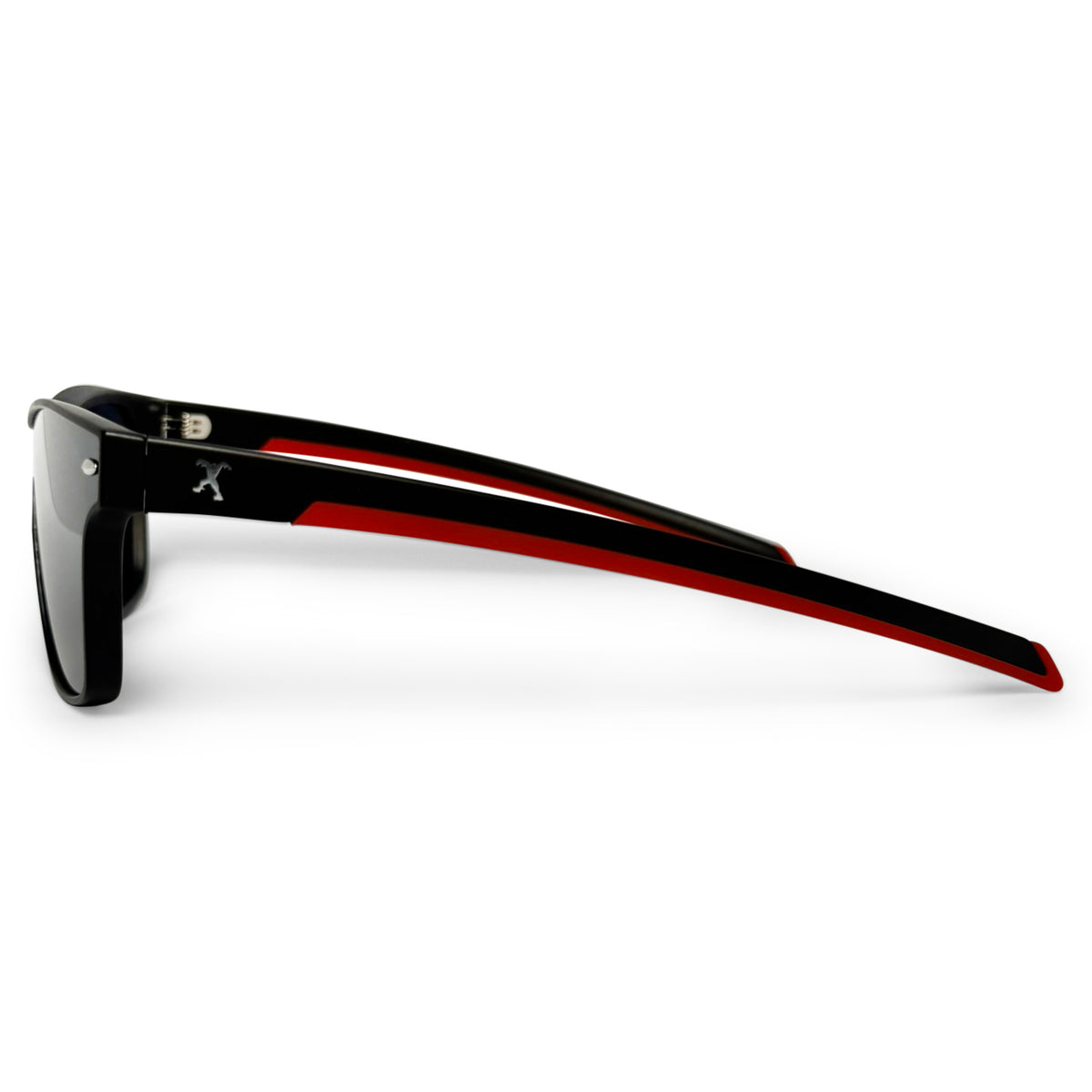Centaur Black / Red Sunglasses with Silver X-Mirror Lens