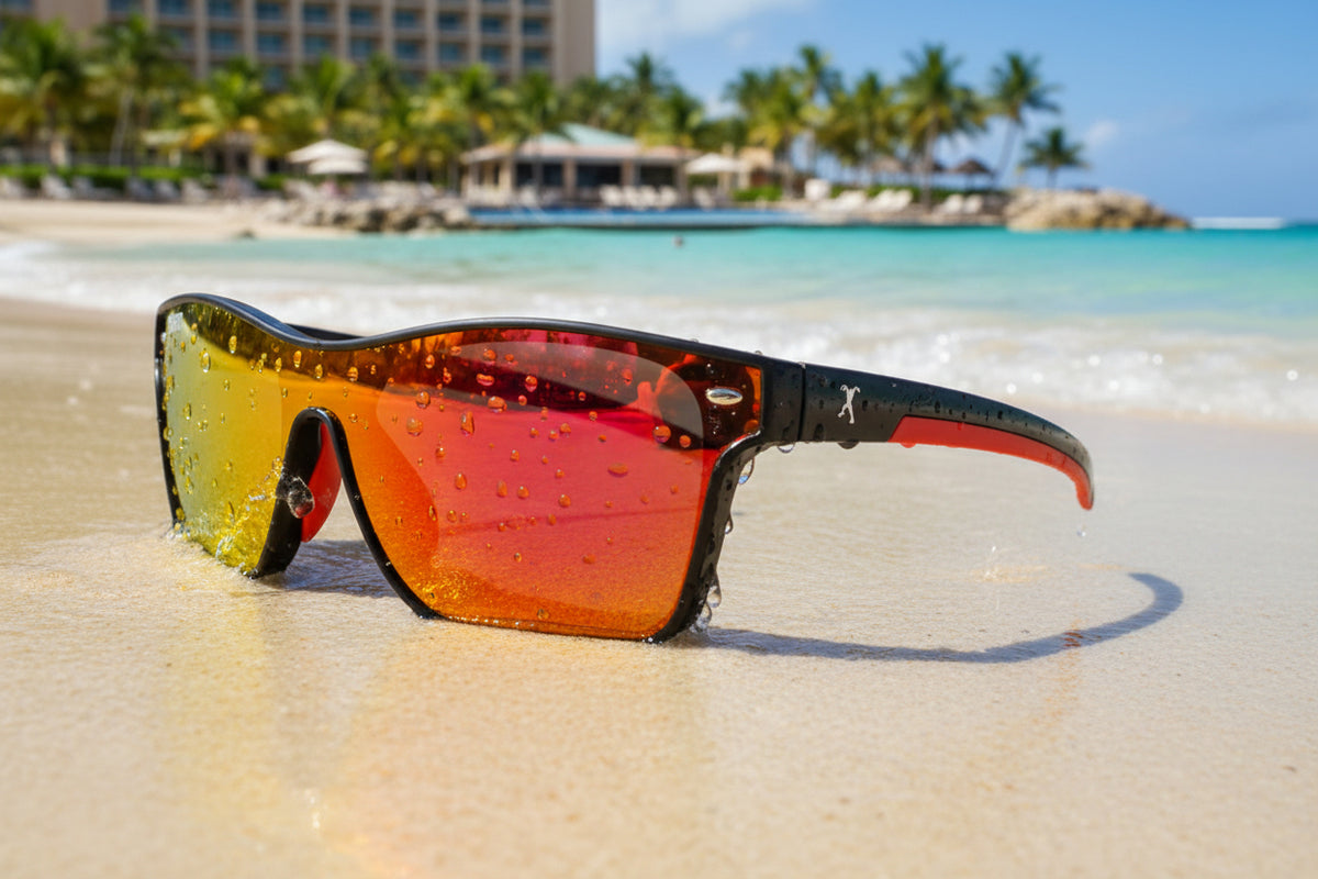 Centaur Black / Red Sunglasses with Red X-Mirror Lens