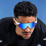 Shisa White / Sky Blue Sunglasses with Blue X-Mirror Lens 7